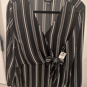 Alfani Black Striped Women's Top